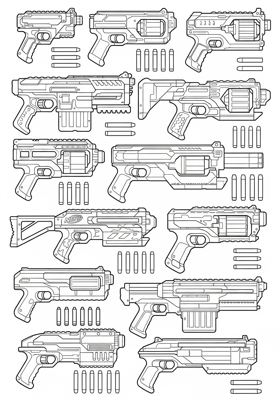 Nerf Gun Coloring Pages 19 Nerf Gun coloring pages pdf 1