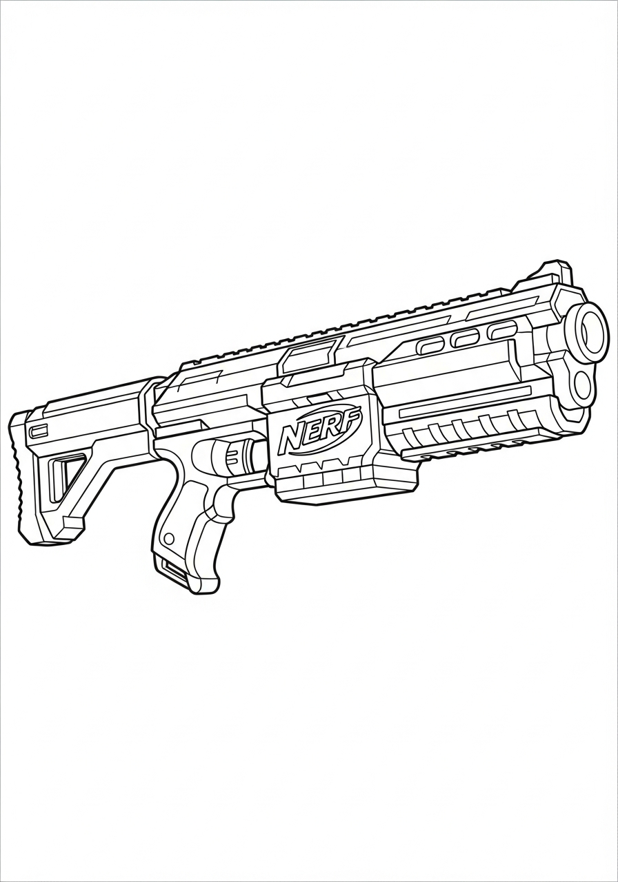 Nerf Gun Coloring Pages 22 Nerf Gun coloring pages easy 1