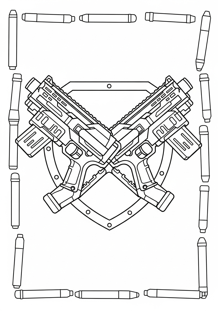 Nerf Gun Coloring Pages 4 coloring pages Nerf Gun