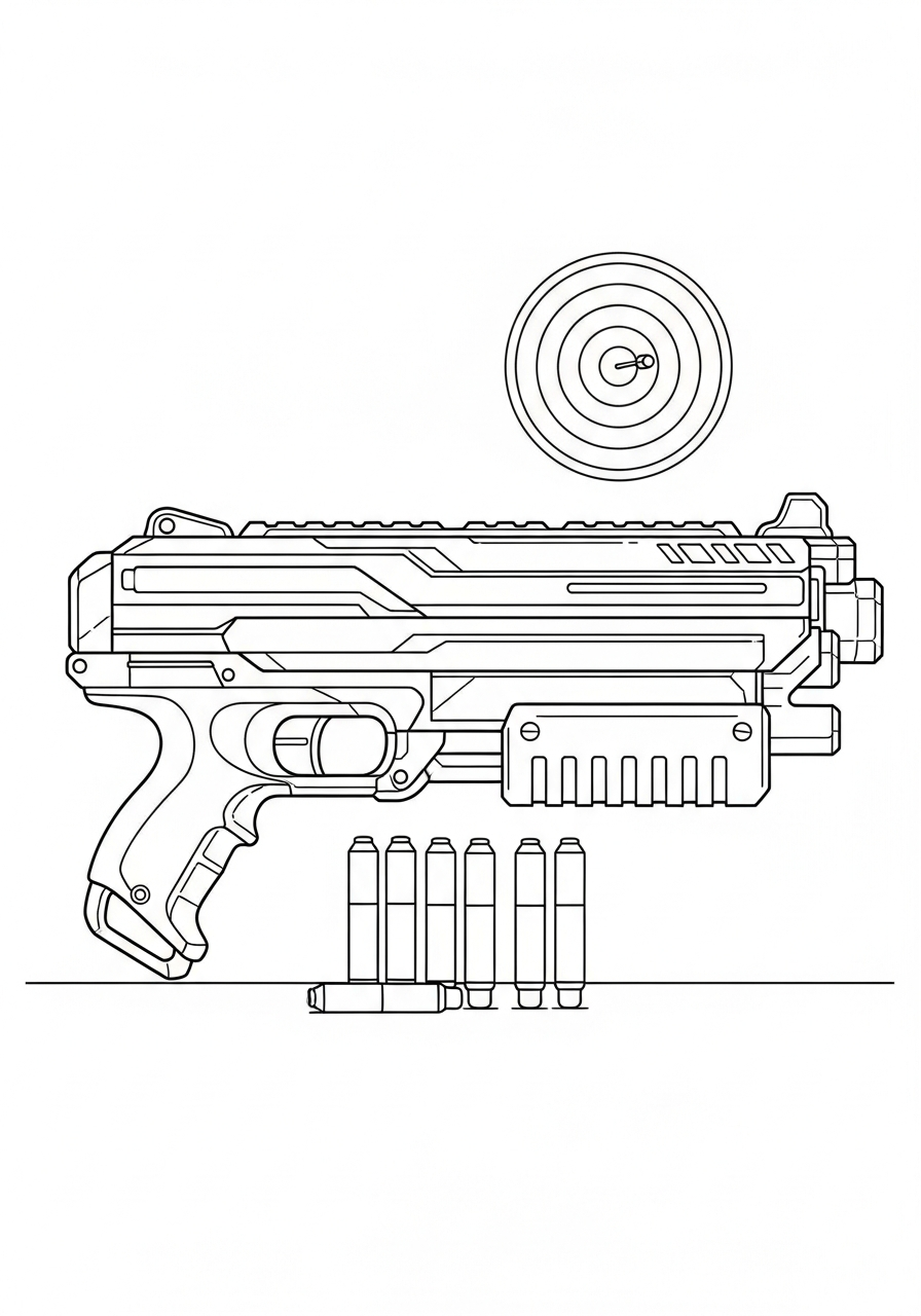 Nerf Gun Coloring Pages 5 Nerf Gun ornament coloring pages