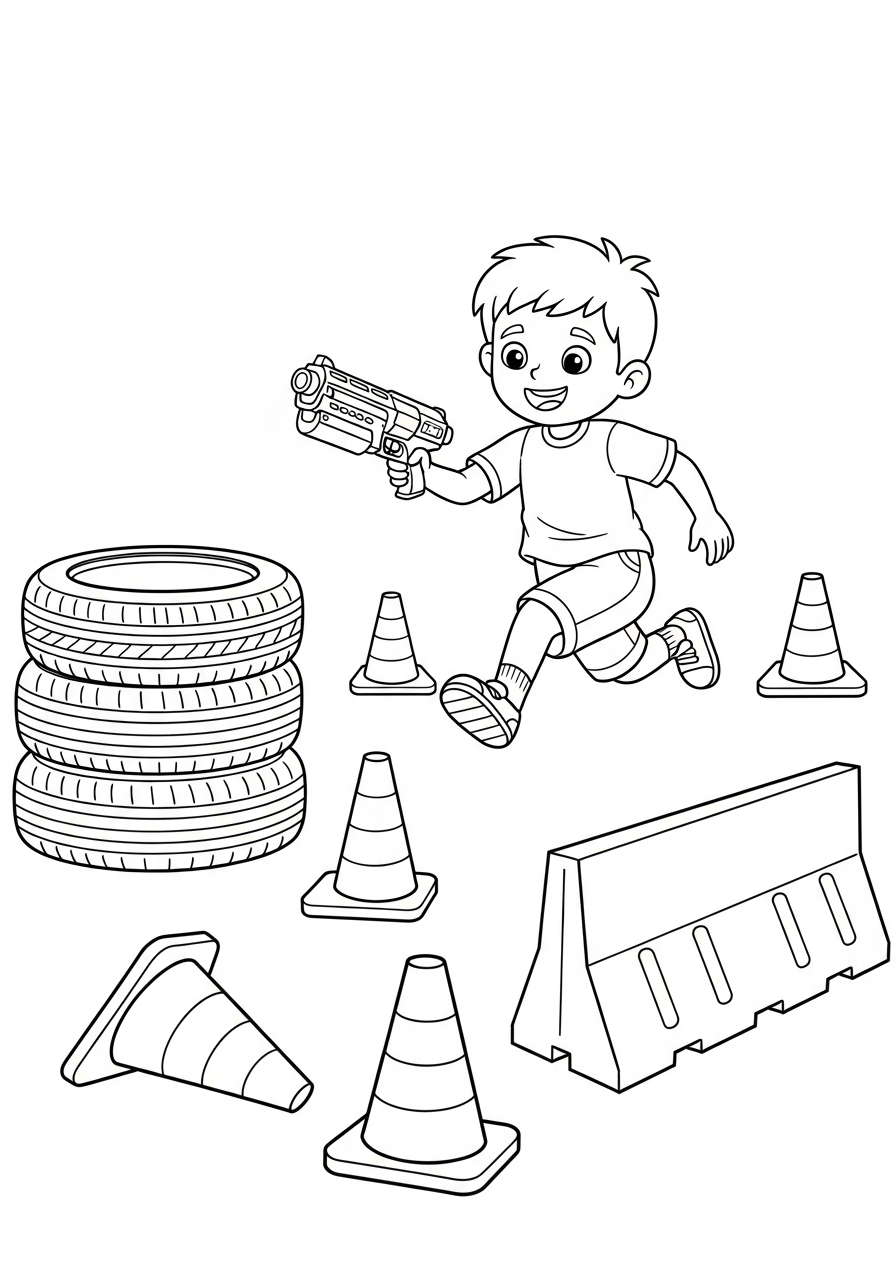 Nerf Gun Coloring Pages 6 easy cute Nerf Gun coloring pages