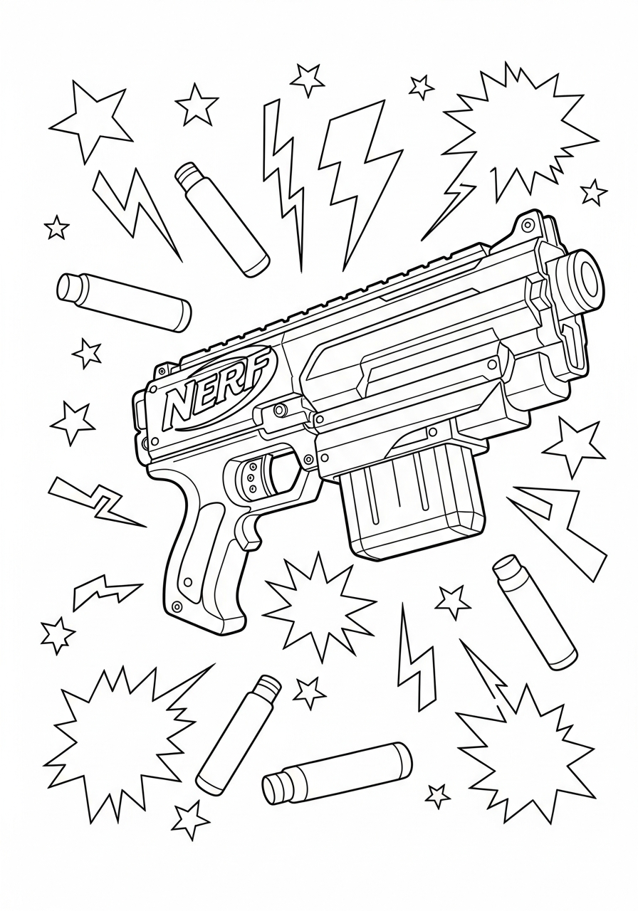 Nerf Gun Coloring Pages 10 free Nerf Gun coloring pages for adults