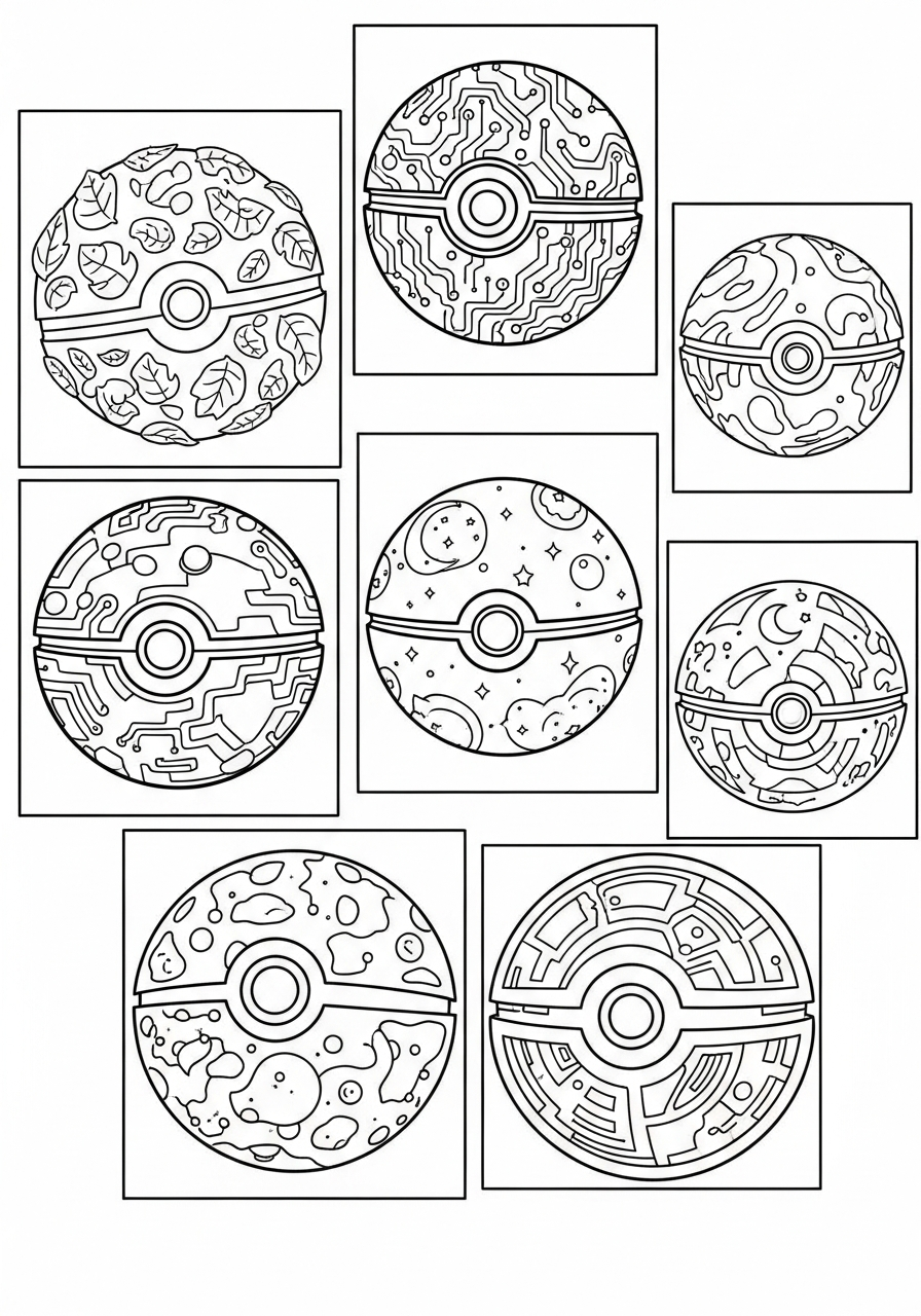 Pokeball adult coloring pages