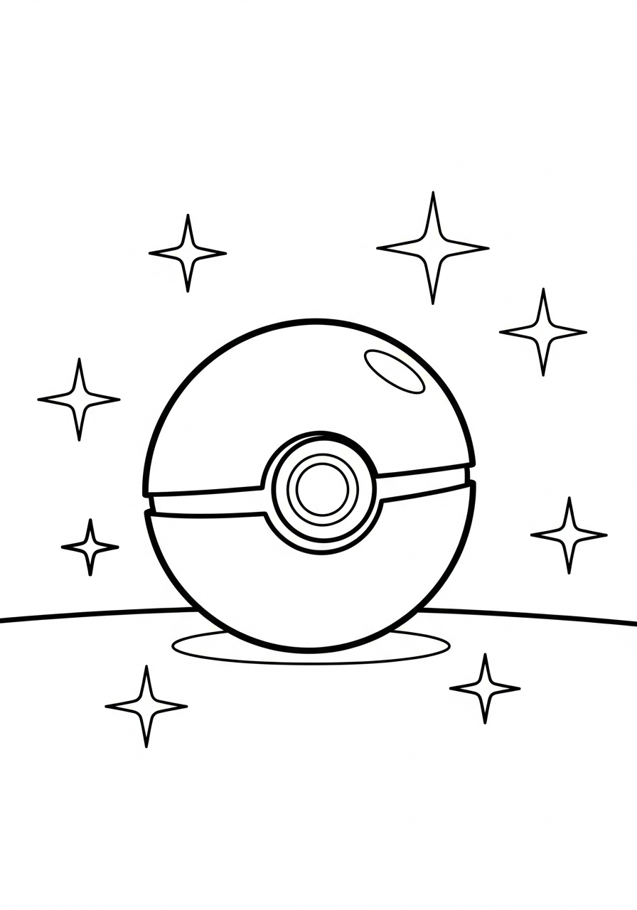 free full size printable Pokeball coloring pages for adults pdf