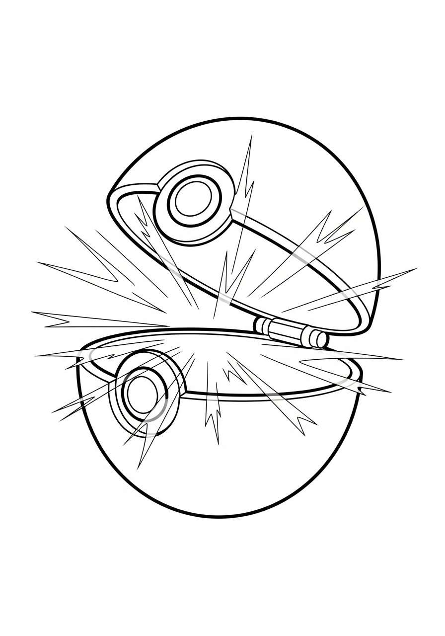 detailed Pokeball coloring pages