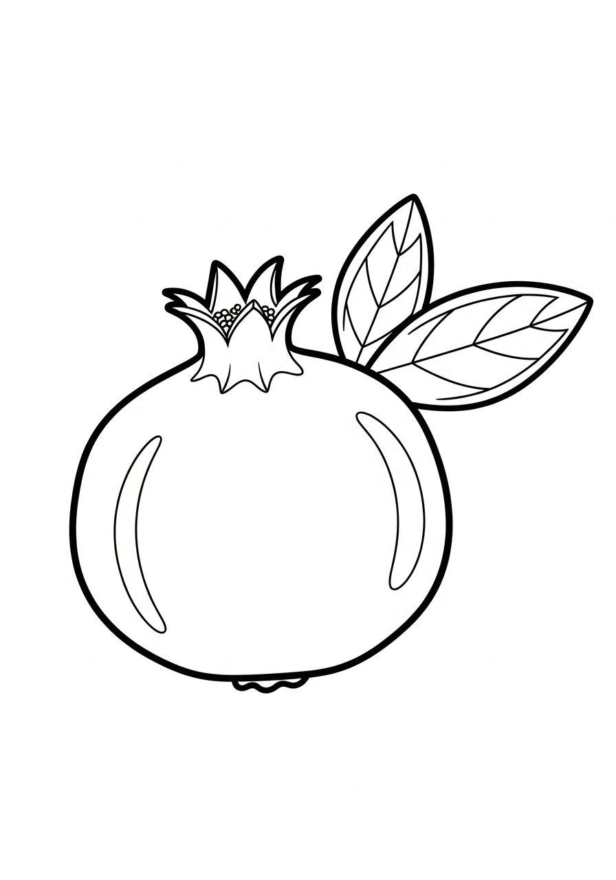 Pomegranate coloring pages easy