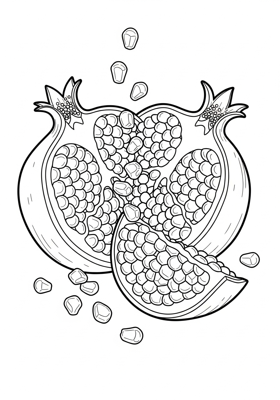 Pomegranate coloring pages for adults pdf