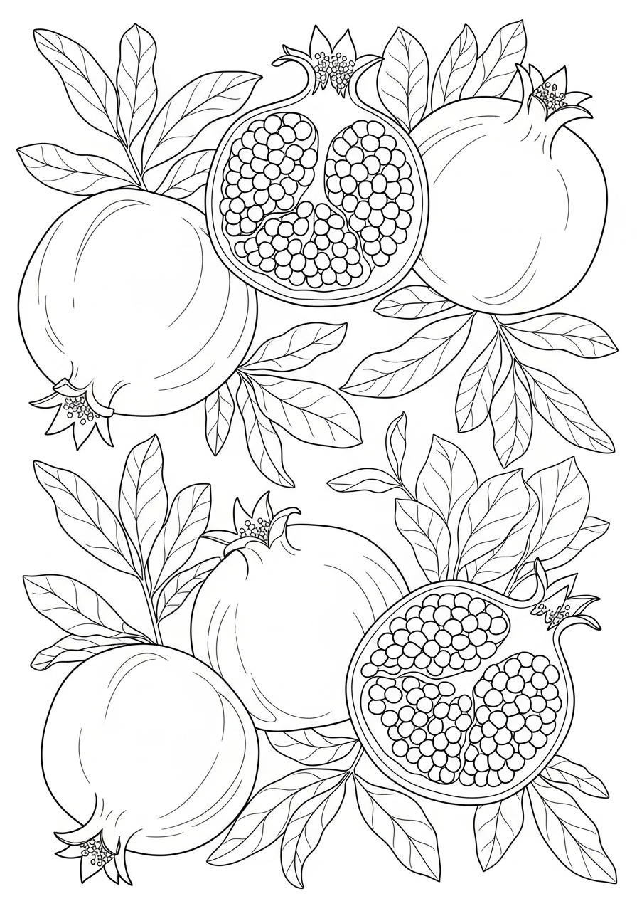 coloring Pomegranate pages