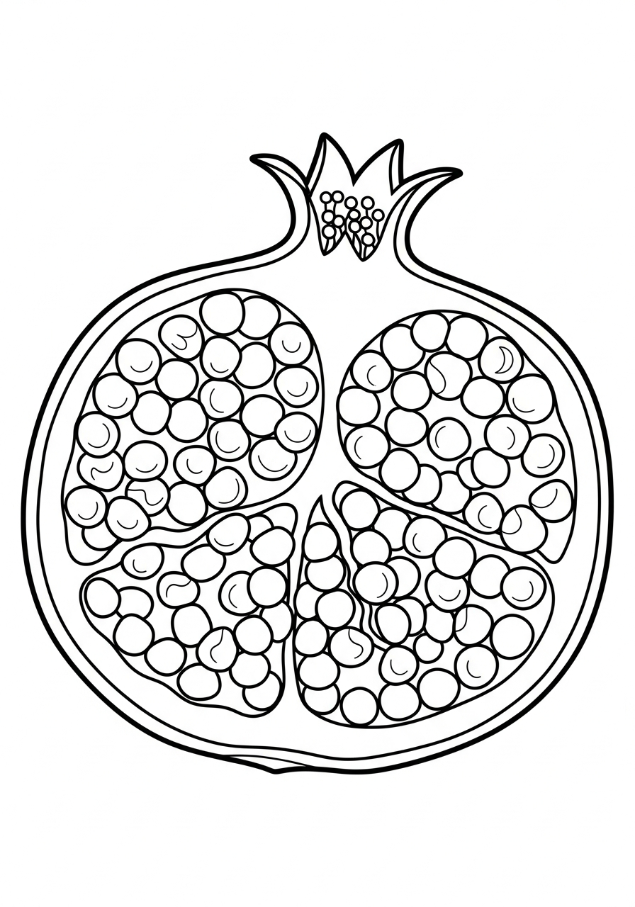 free full size printable Pomegranate coloring pages for adults pdf