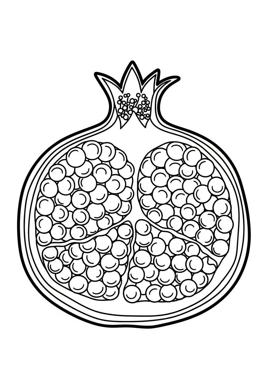 Pomegranate coloring pages for preschoolers