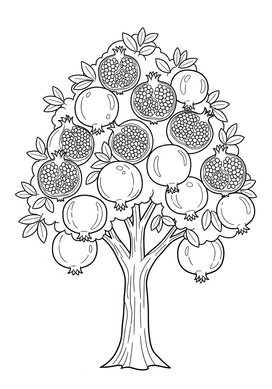 Pomegranate ornaments coloring pages