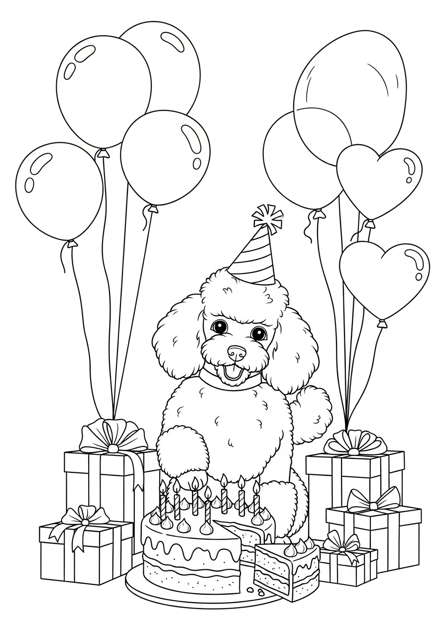 Poodle Coloring Pages 14 Poodle adult coloring pages