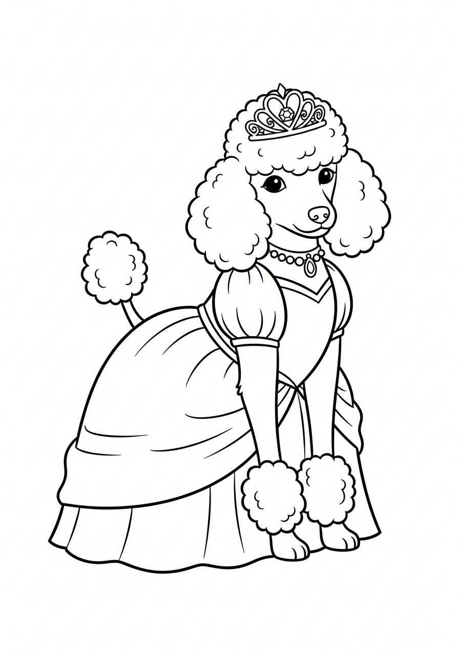 Poodle Coloring Pages 19 Poodle printable coloring pages