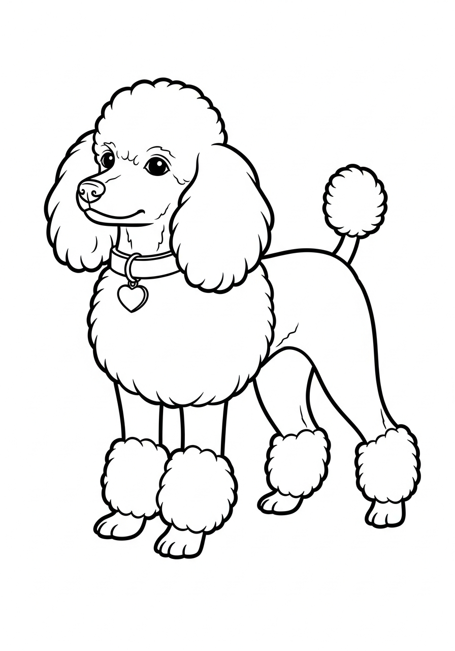Poodle Coloring Pages 4 free coloring Poodle pages