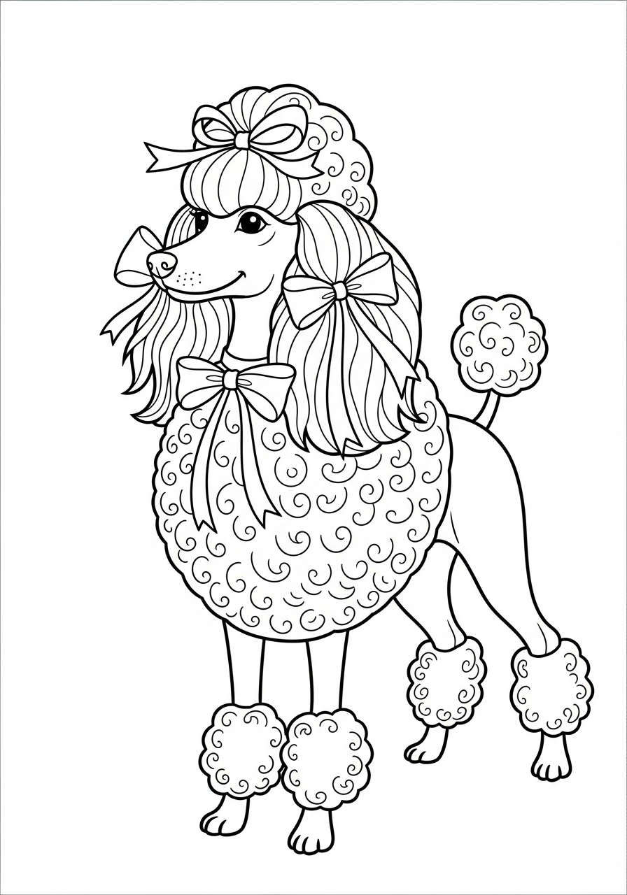 Poodle Coloring Pages 6 kawaii cute Poodle coloring pages