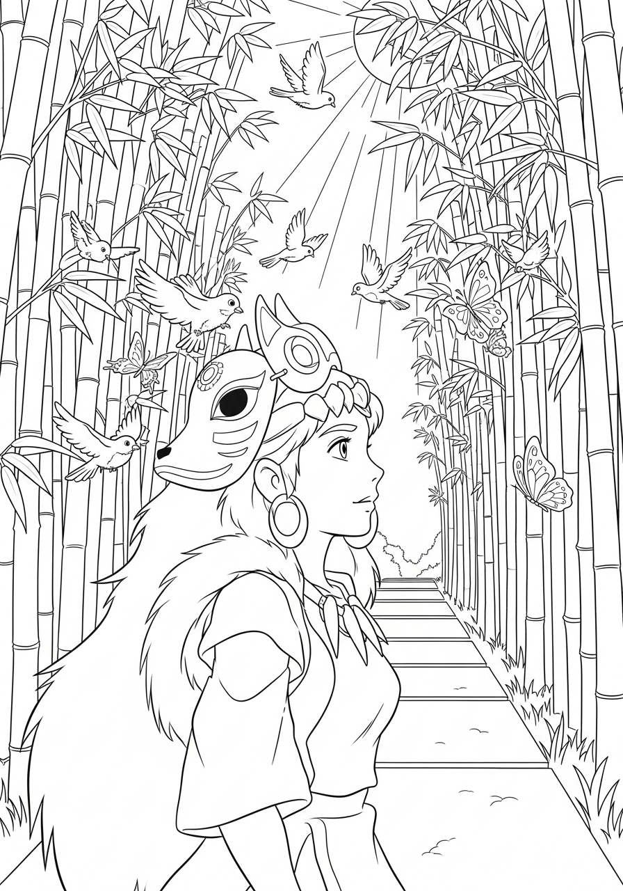 Princess Mononoke ornament coloring pages