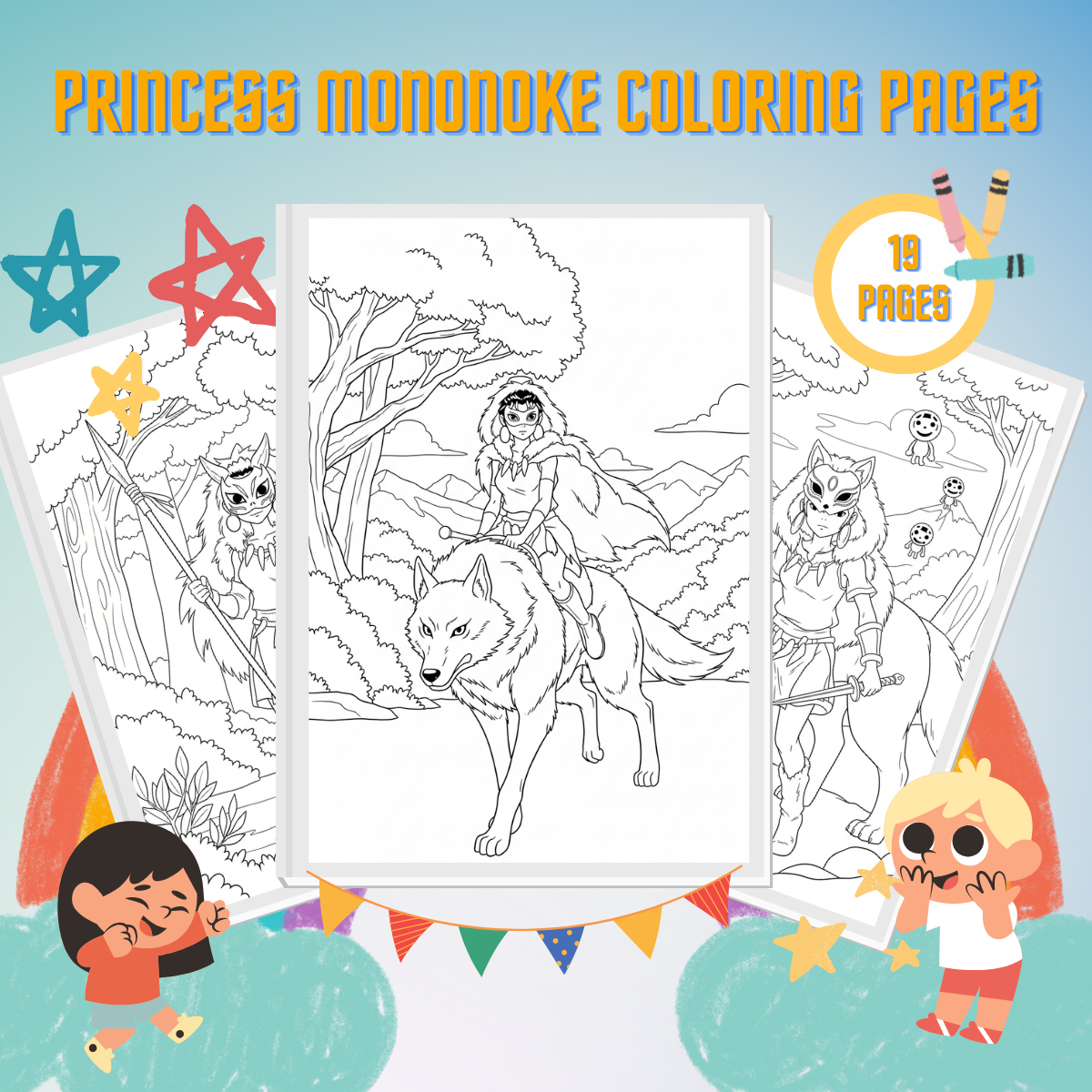 19 Princess Mononoke Coloring Pages - Free Printables