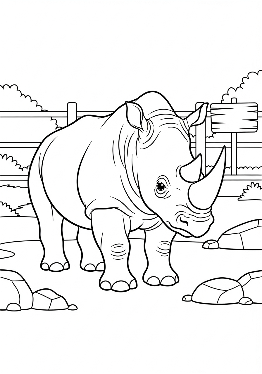 free Rhino coloring pages for adults