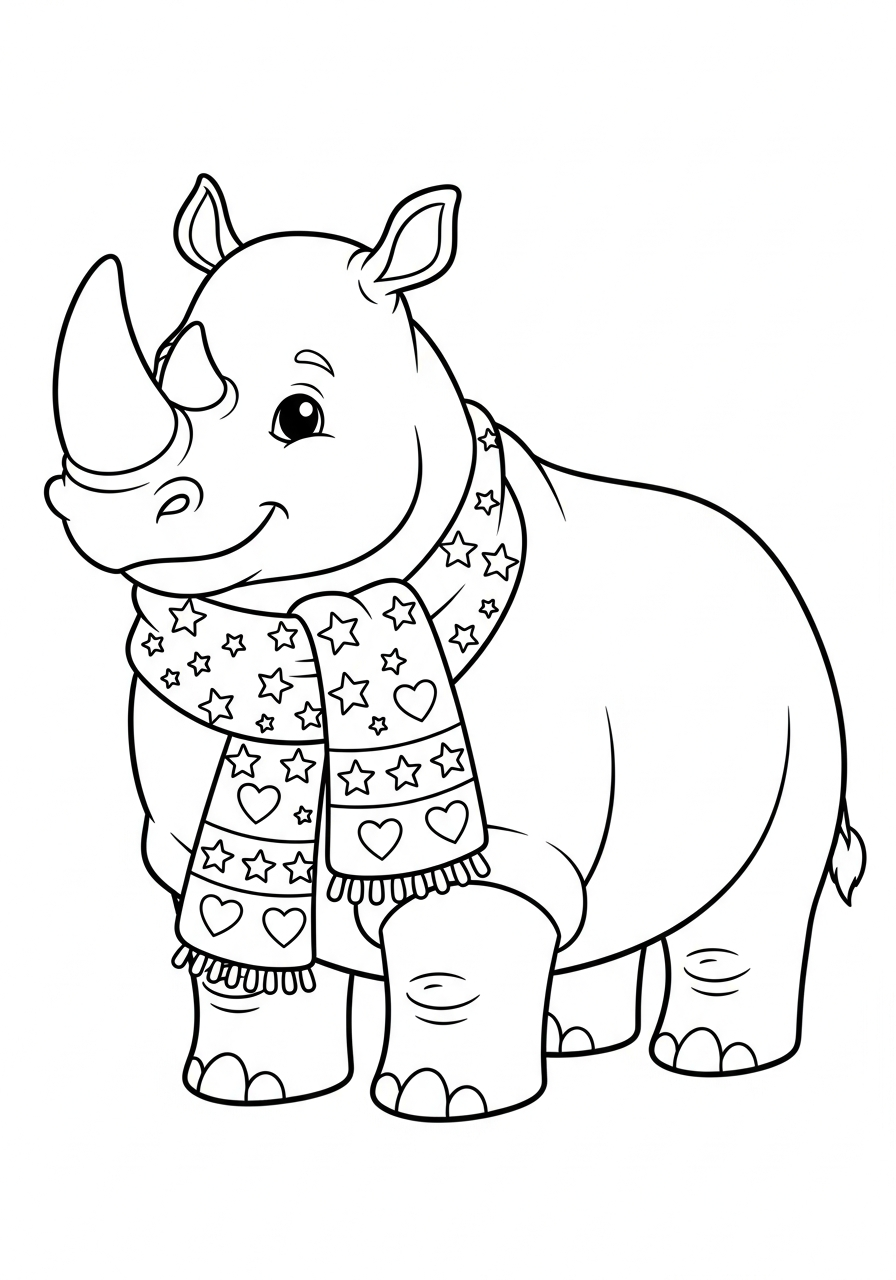 free printable Rhino coloring pages