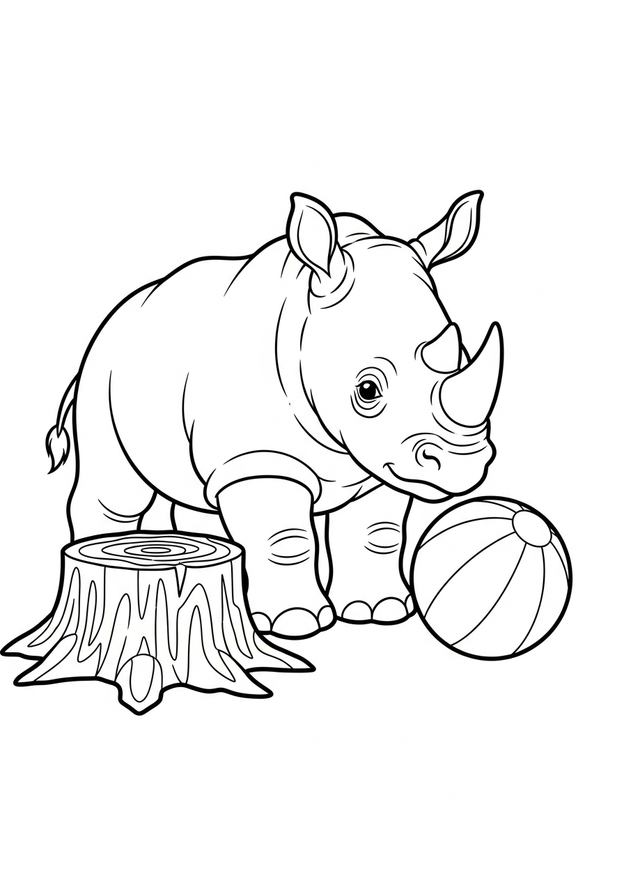 free printable coloring pages Rhino
