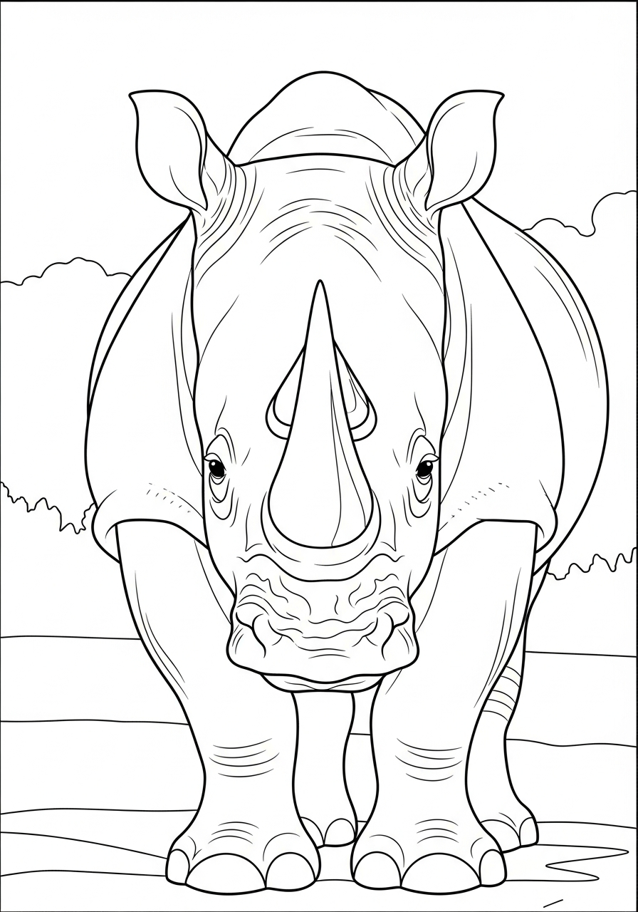 hard Rhino coloring pages
