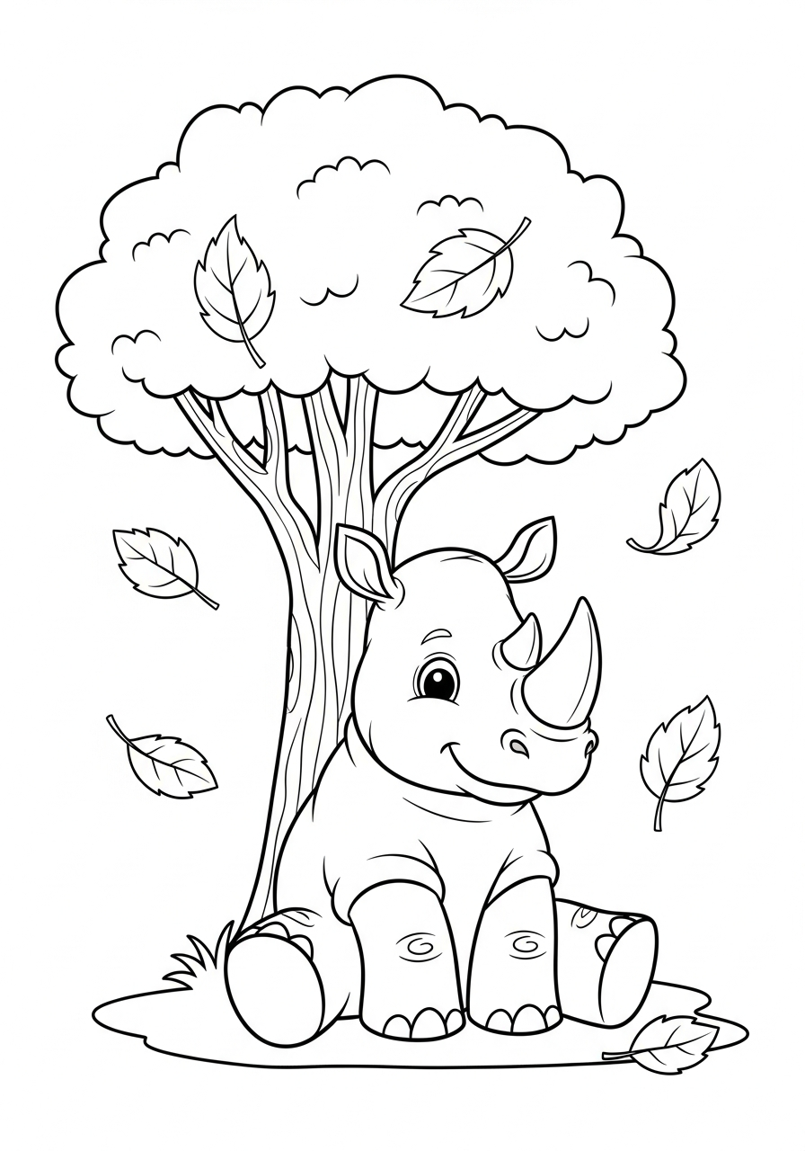 grinch cute Rhino coloring pages