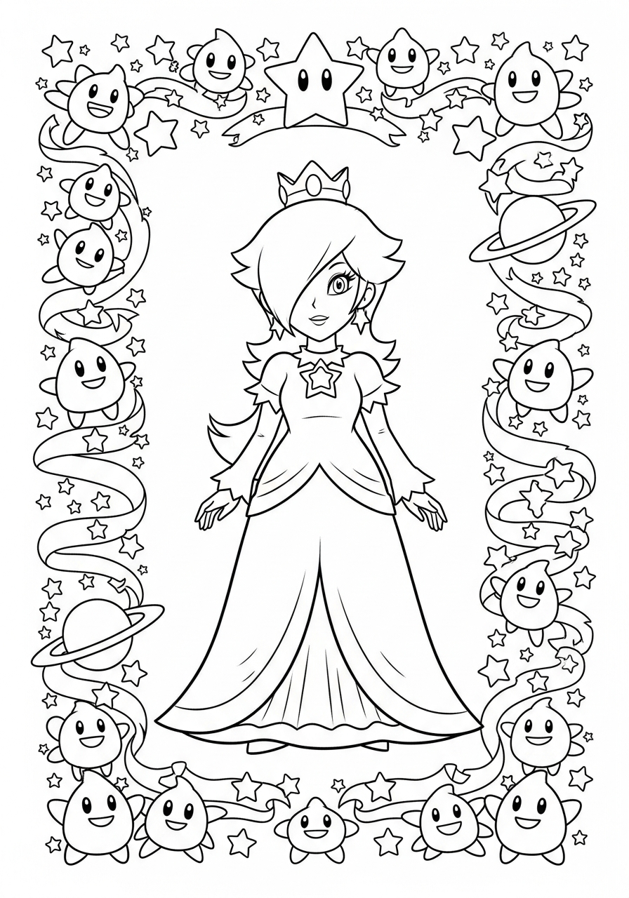 Rosalina coloring pages easy