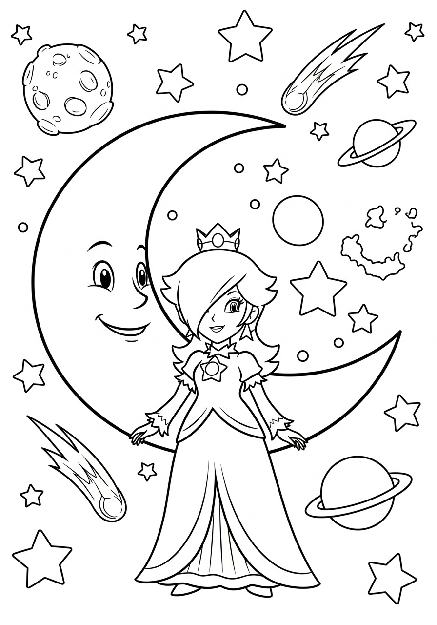 detailed Rosalina coloring pages for adults