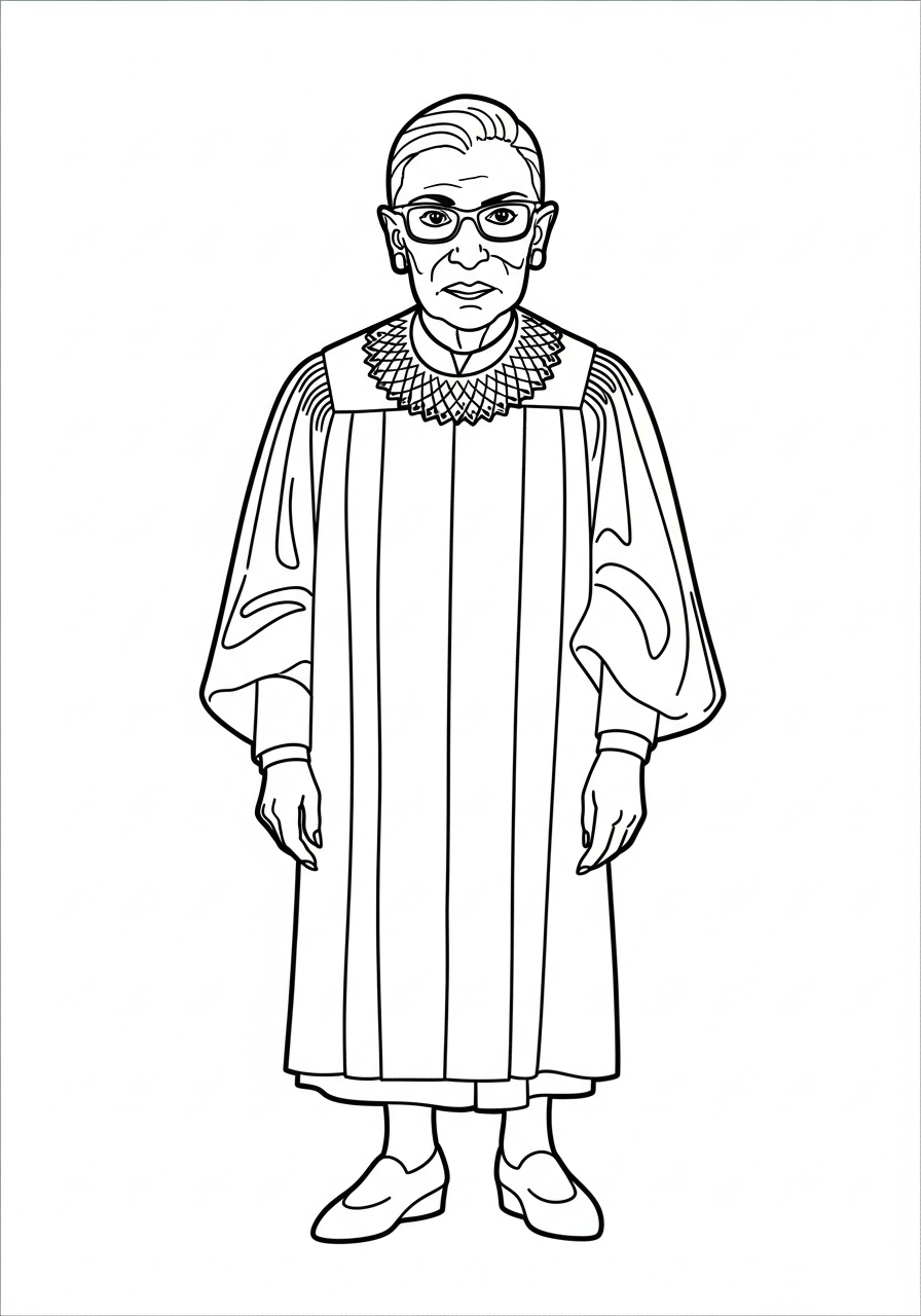 kawaii cute Ruth Bader Ginsburg coloring pages