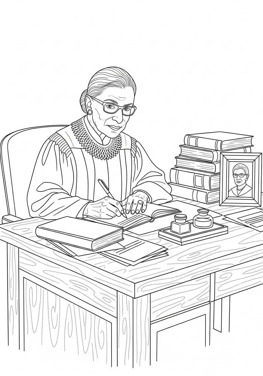 grinch cute Ruth Bader Ginsburg coloring pages