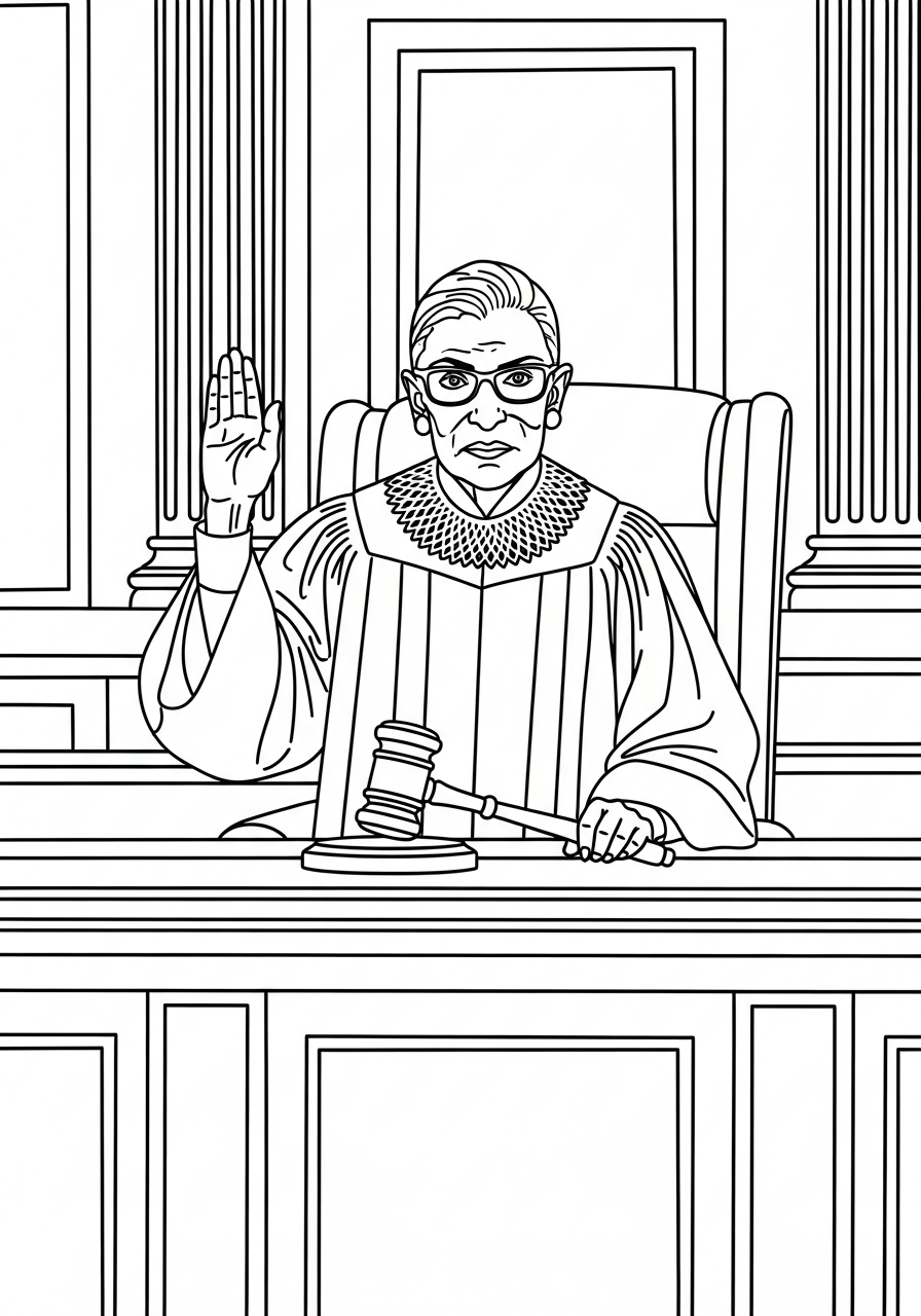 easy Ruth Bader Ginsburg coloring pages