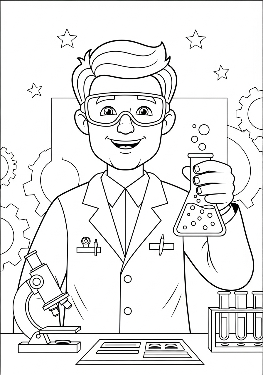 Scientist Coloring Pages 2 merry Scientist coloring pages