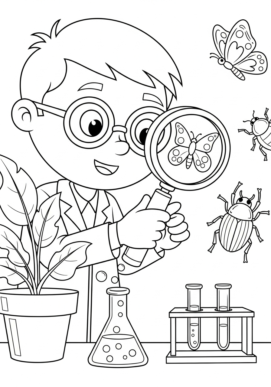Scientist Coloring Pages 11 kawaii cute Scientist coloring pages