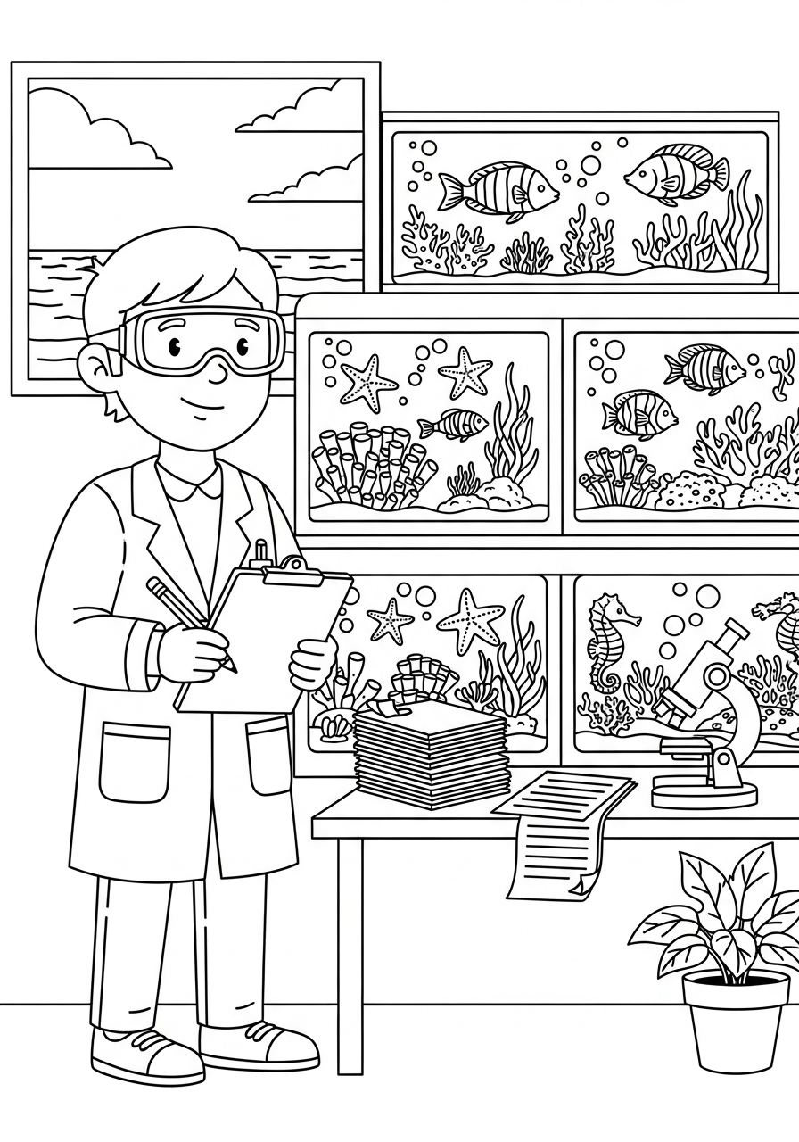 Scientist Coloring Pages 13 Scientist coloring pages easy 1
