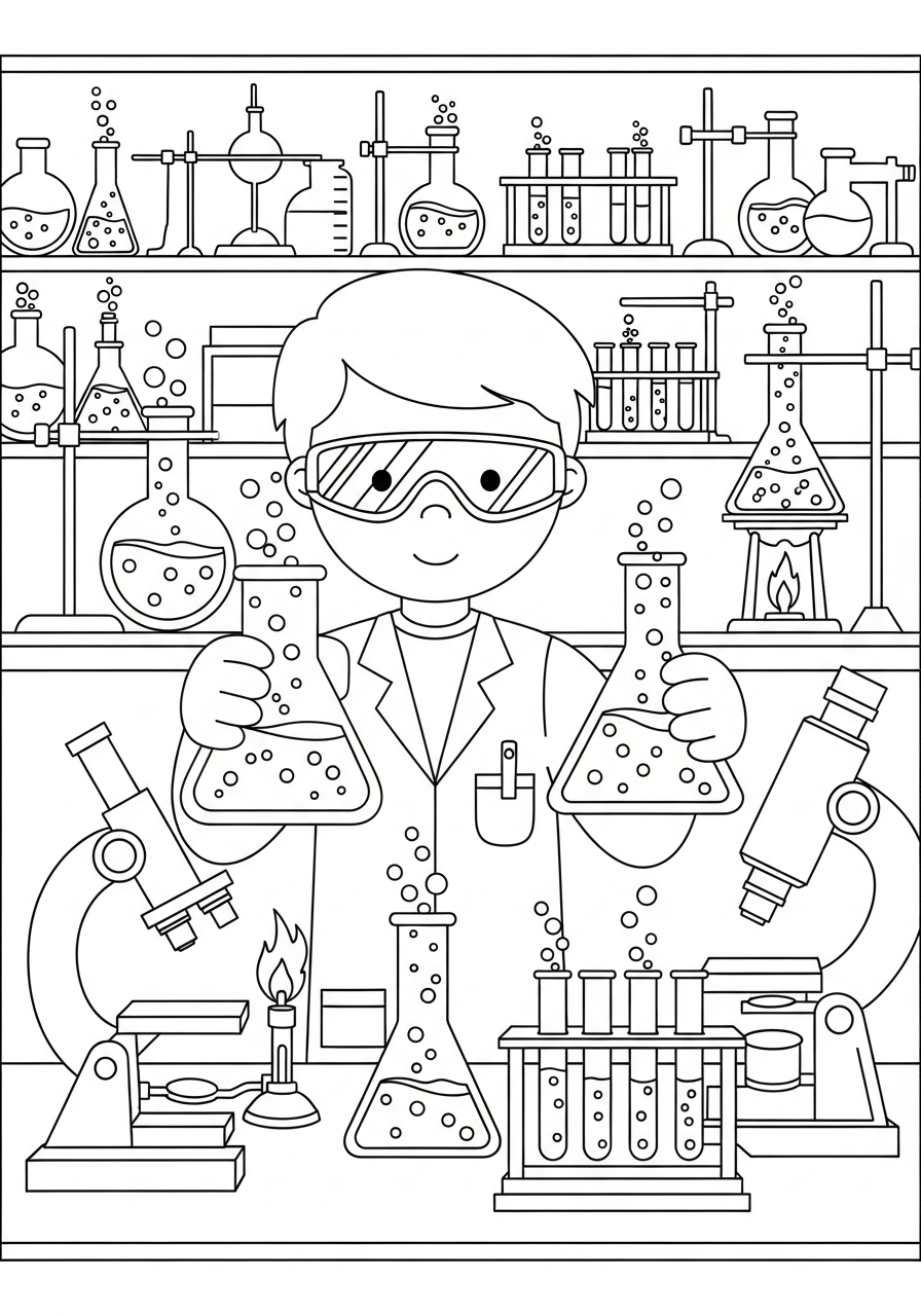 Scientist Coloring Pages 14 coloring Scientist pages