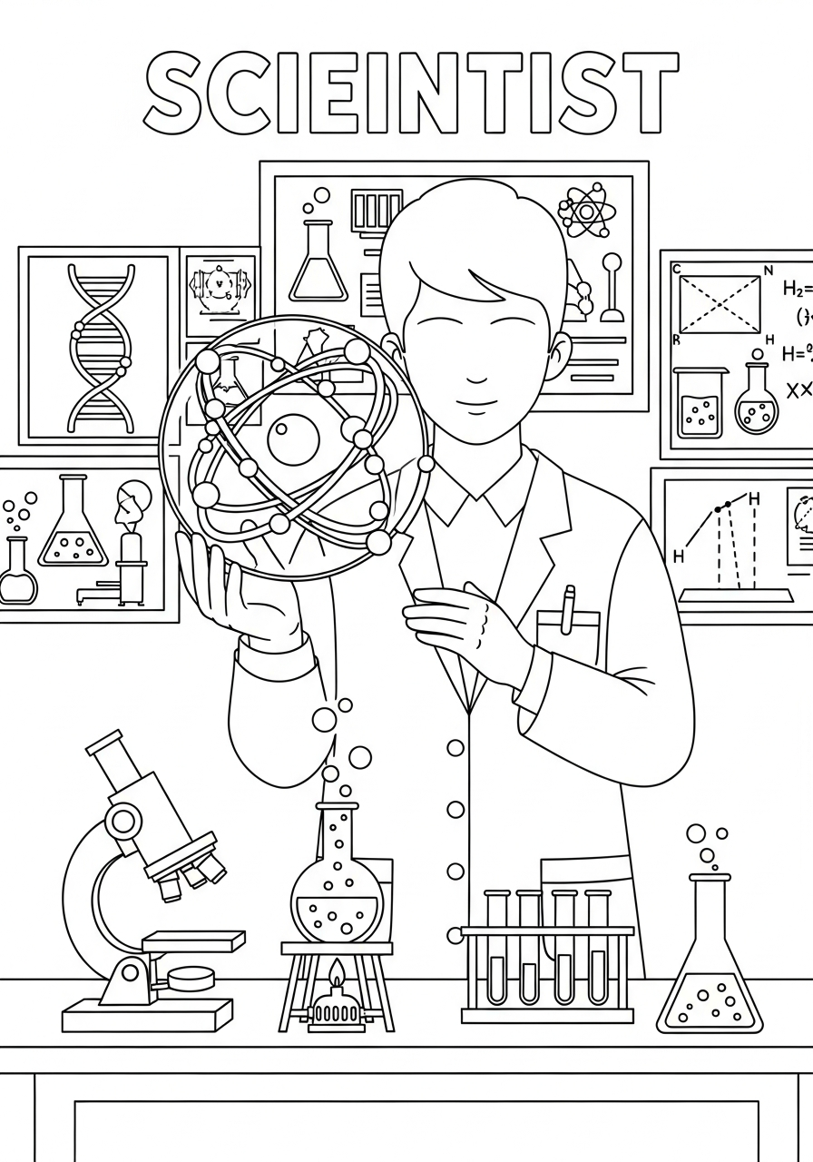 Scientist Coloring Pages 15 Scientist coloring pages free