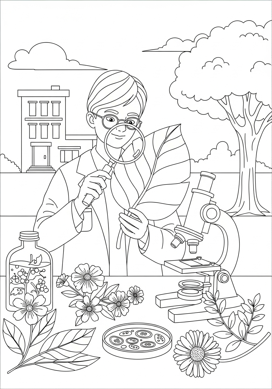 Scientist Coloring Pages 16 Scientist coloring pages easy 2
