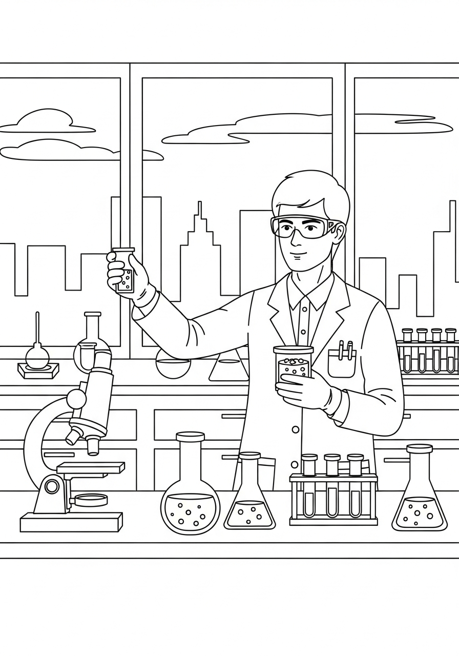 Scientist Coloring Pages 19 coloring pages for Scientist
