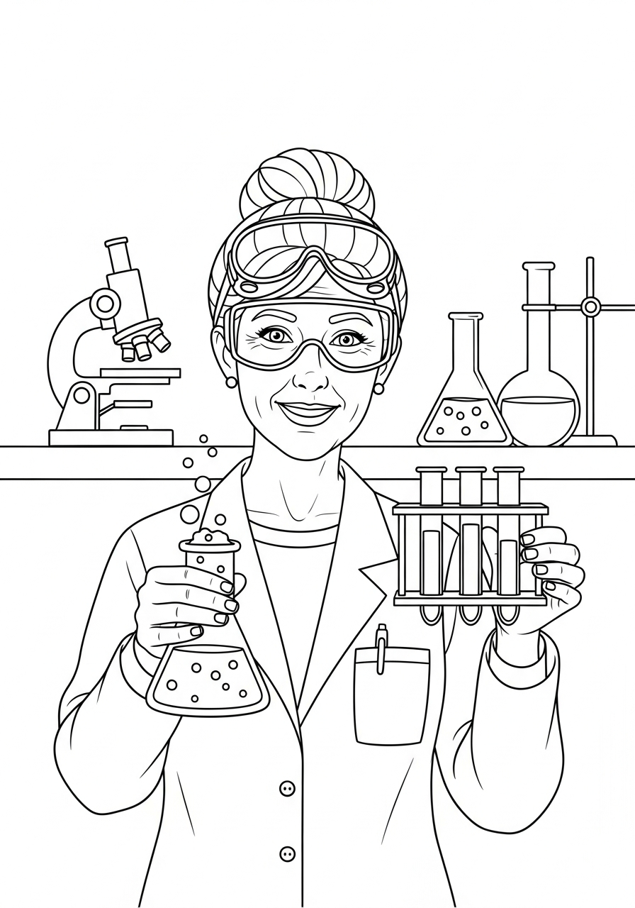 Scientist Coloring Pages 3 Scientist coloring pages for adults easy