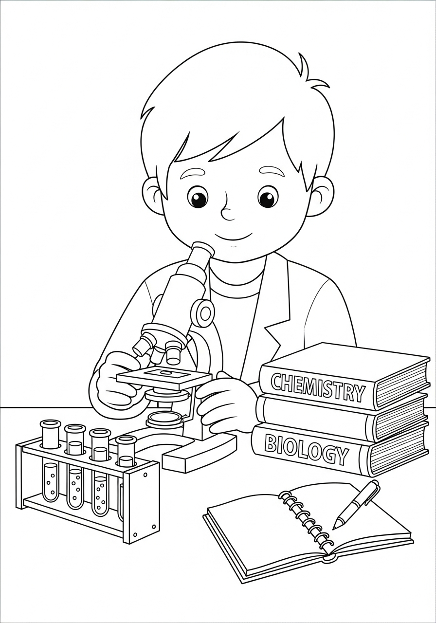 Scientist Coloring Pages 4 Scientist coloring pages easy