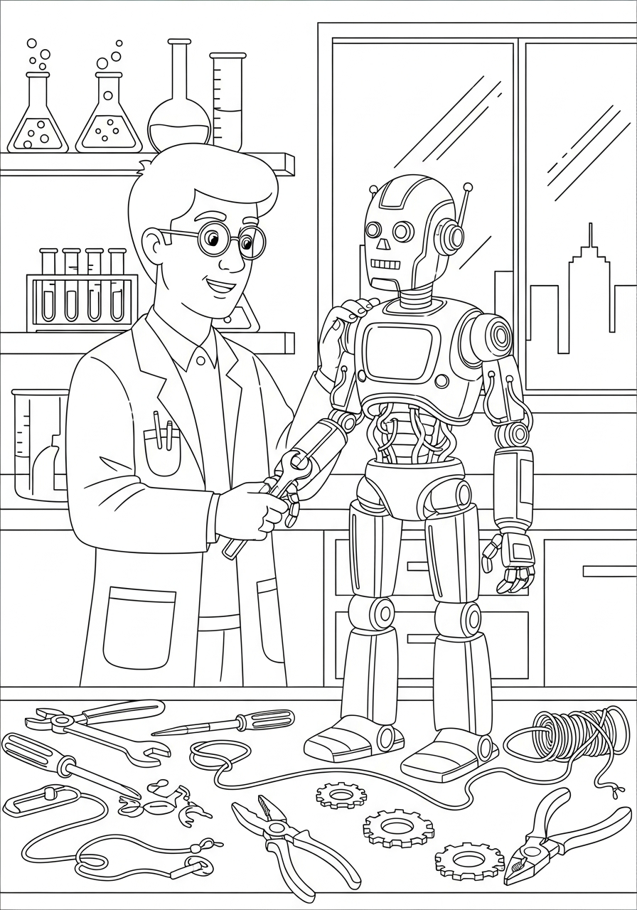 Scientist Coloring Pages 9 adult Scientist coloring pages