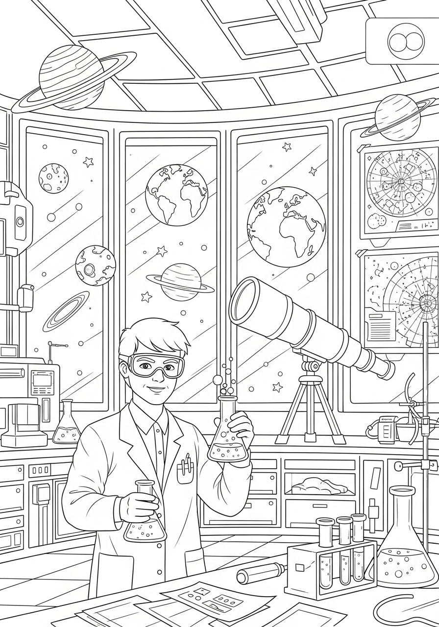 Scientist Coloring Pages 10 adult Scientist coloring pages 1