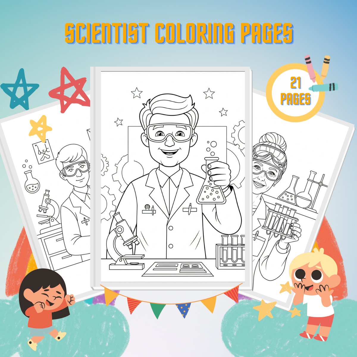 21 Scientist Coloring Pages | Free Printables For Kids