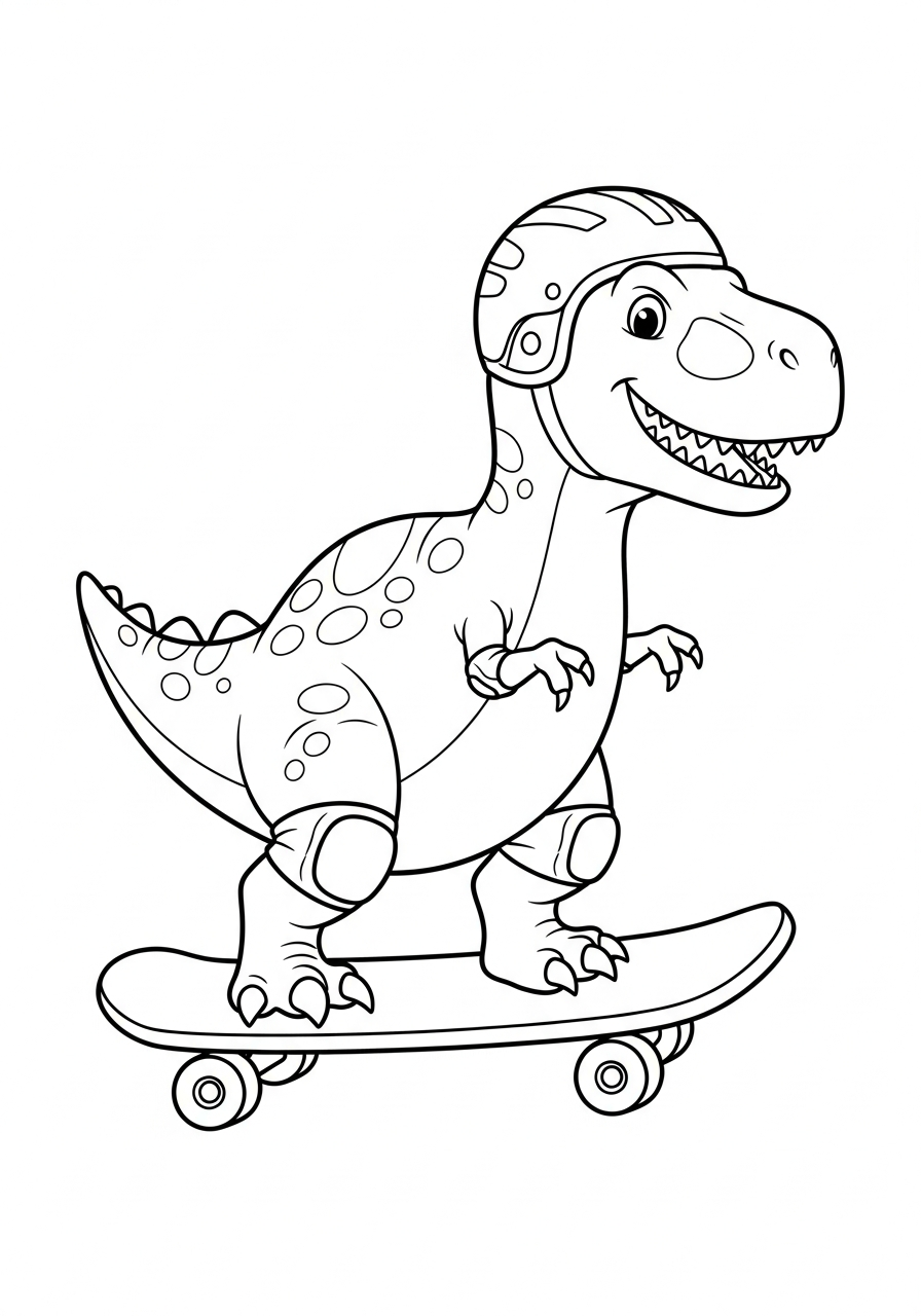 Skateboard coloring book pages