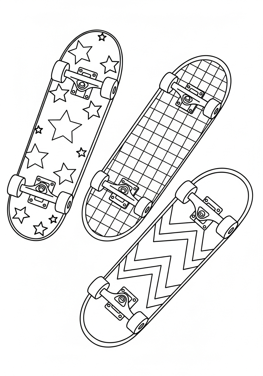 Skateboard ornaments coloring pages