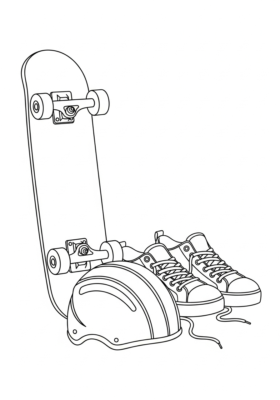 easy Skateboard coloring pages