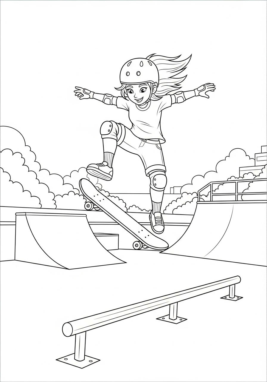 free printable Skateboard coloring pages 1