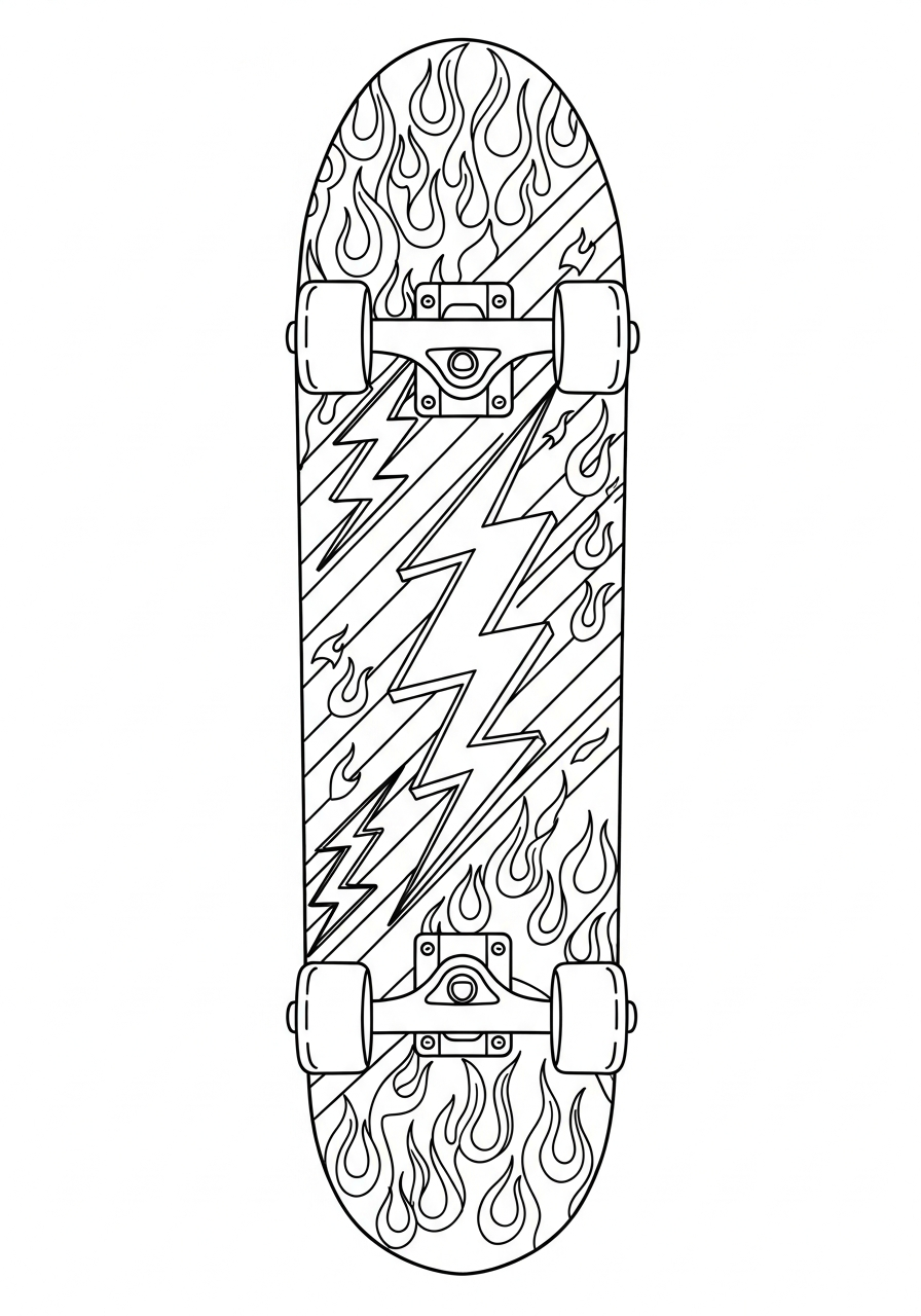 Skateboard free coloring pages