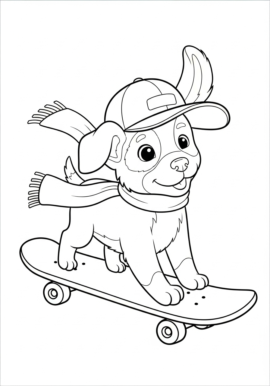 preschool Skateboard coloring pages
