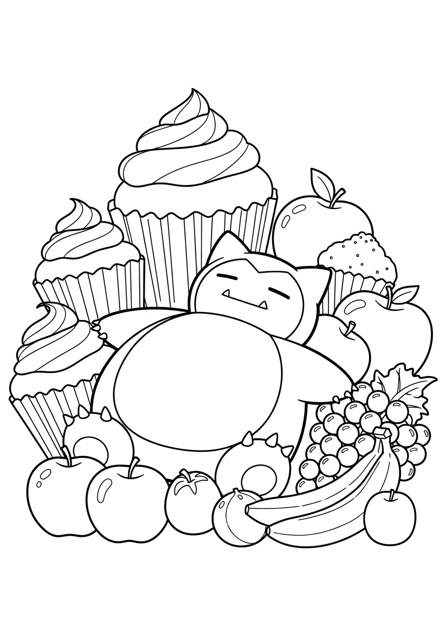 Snorlax Coloring Pages 17 Snorlax adult coloring pages